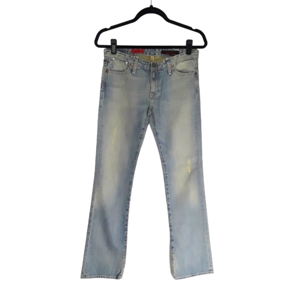 AG Adriano Goldschmied "The Kiss" Light Wash Distressed Jeans 27 Regular